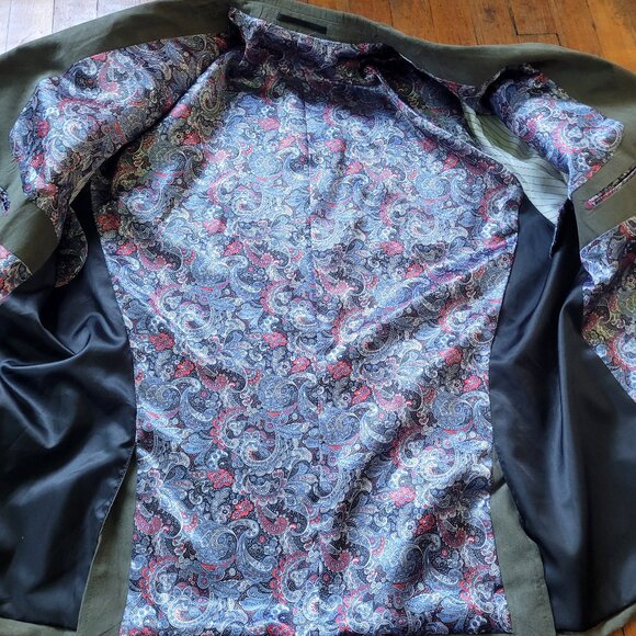 J Grill Olive Microsuede Blazer, sz 50R - Picture 4 of 12